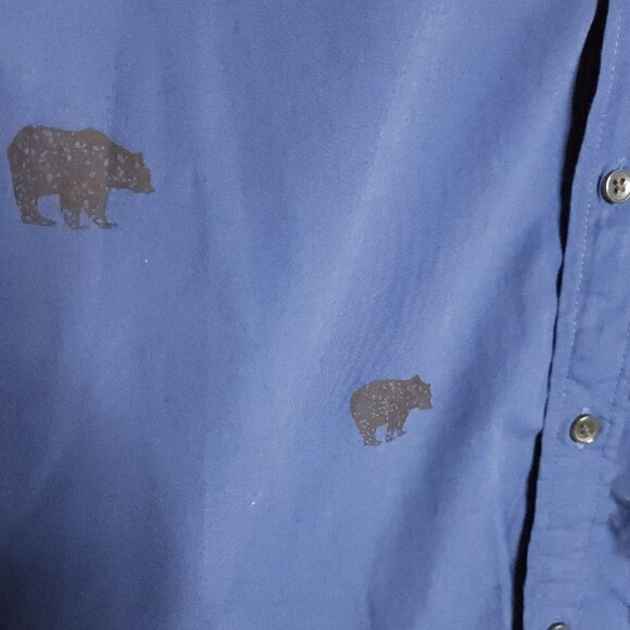 VSTR Blue Black Bear Print Button Down Large - Picture 3 of 5